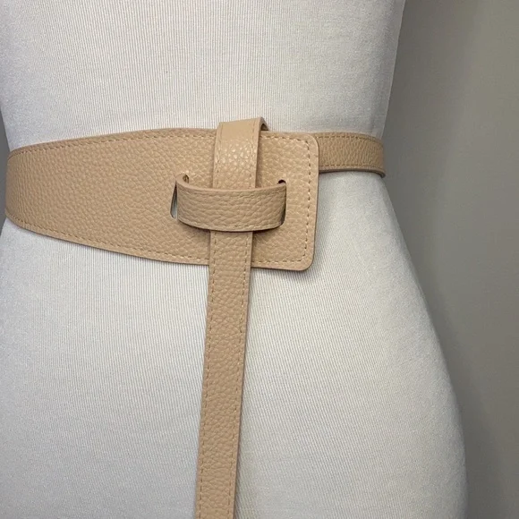 NWT Tan Wrap Coat Belt Vegan Leather O/S - Picture 5 of 10